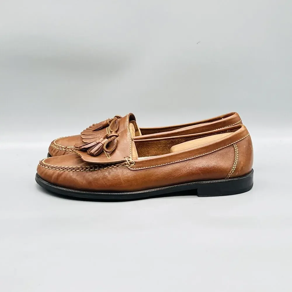 Cole Haan Shoes Men 10 Brown Leather Tassel Loafers Slip On Dress Classic